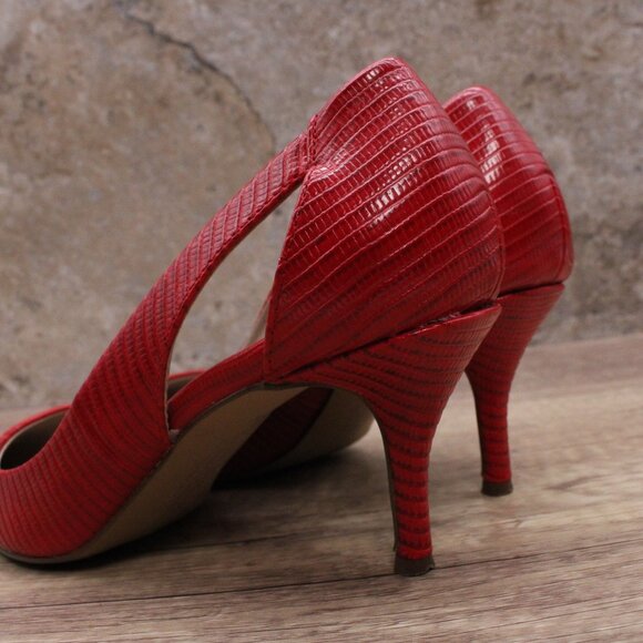 Charles By Charles David Addition Heels Pump Womens Size 8M Red Lizard - Picture 3 of 8